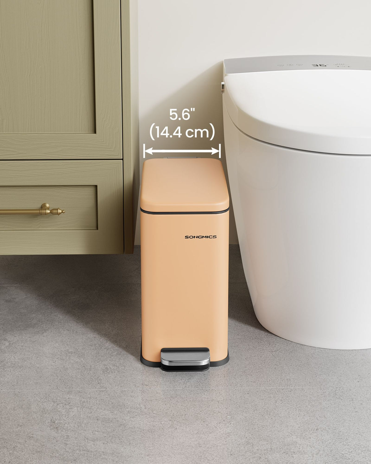 Bathroom Trash Can With Soft Close Lid, 1.3 Or 2.6 Gallon Bucket - product photo 58
