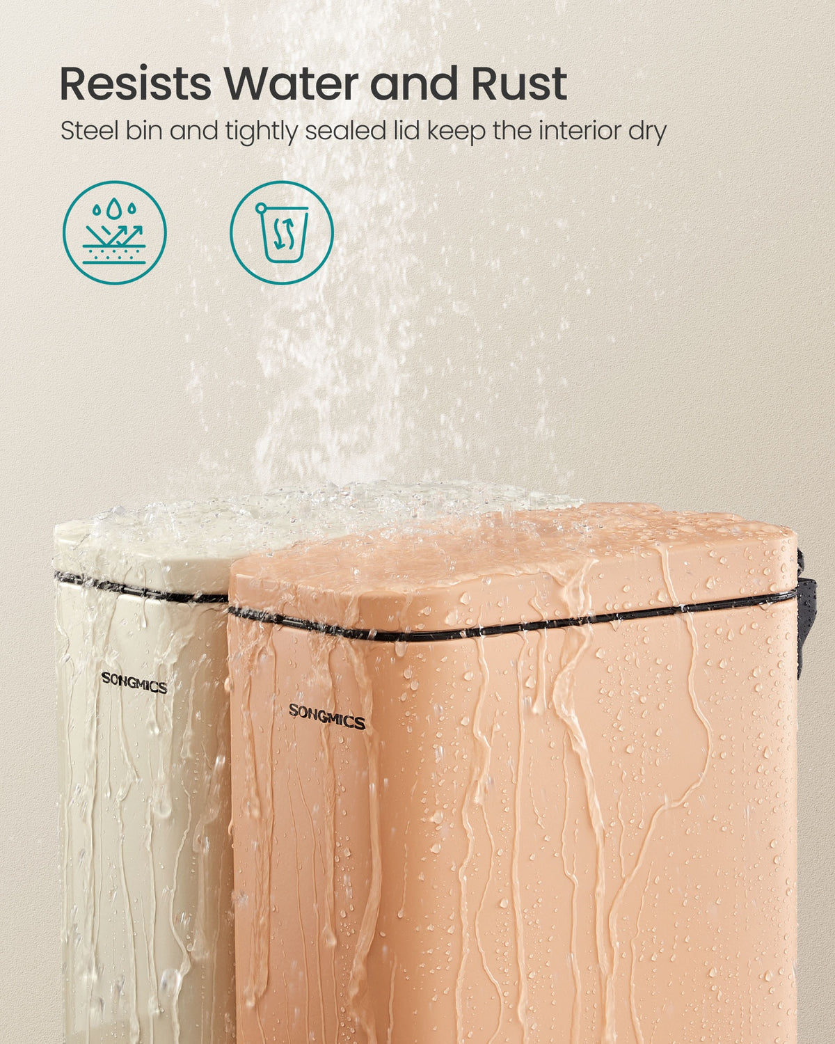Bathroom Trash Can With Soft Close Lid, 1.3 Or 2.6 Gallon Bucket - product photo 61