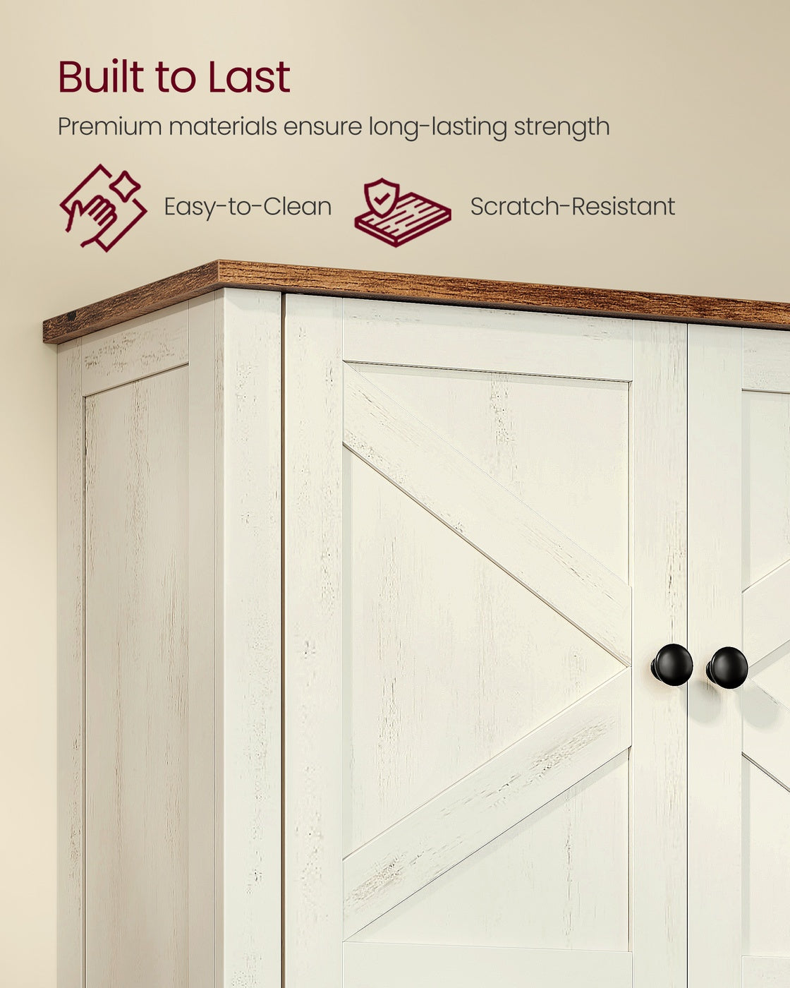 Bathroom Wall Cabinet, Farmhouse Wall-Mounted Medicine Storage Cabinet With 2 - product photo 05