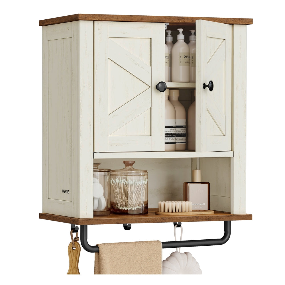 Bathroom Wall Cabinet, Farmhouse Wall-Mounted Medicine Storage Cabinet With 2 - product photo 27