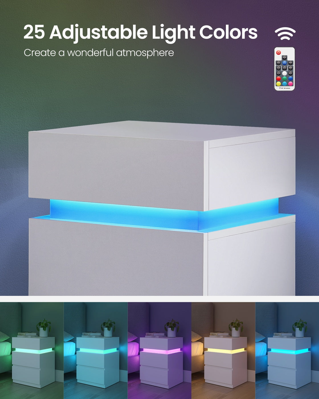 Bedside Table With LED Lights - product photo 03
