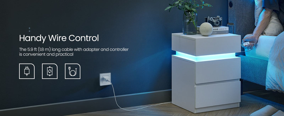 Bedside Table With LED Lights - product photo 25