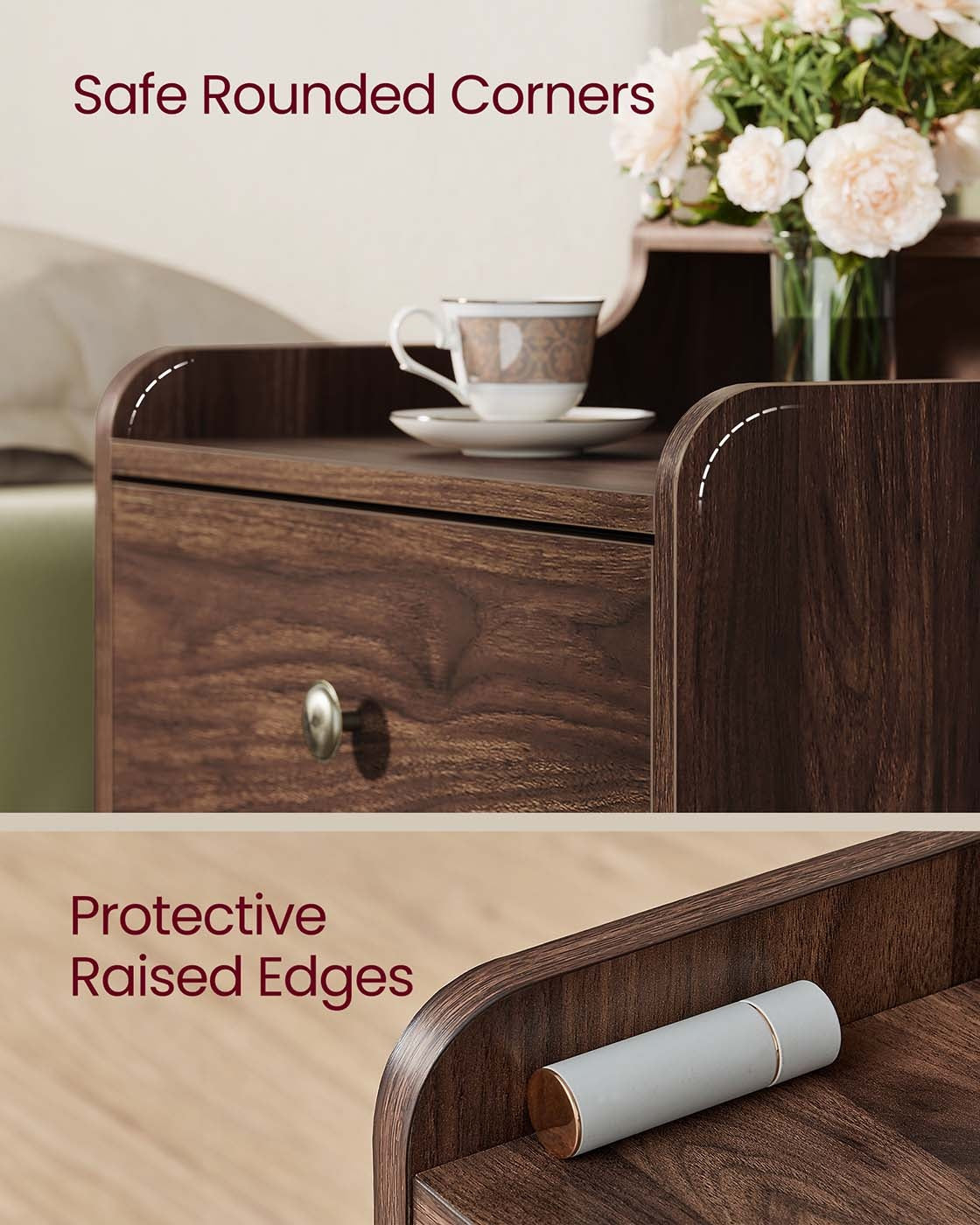 Bedside Tables With Hidden Drawers, Mid Century Nightstand Set - product photo 26
