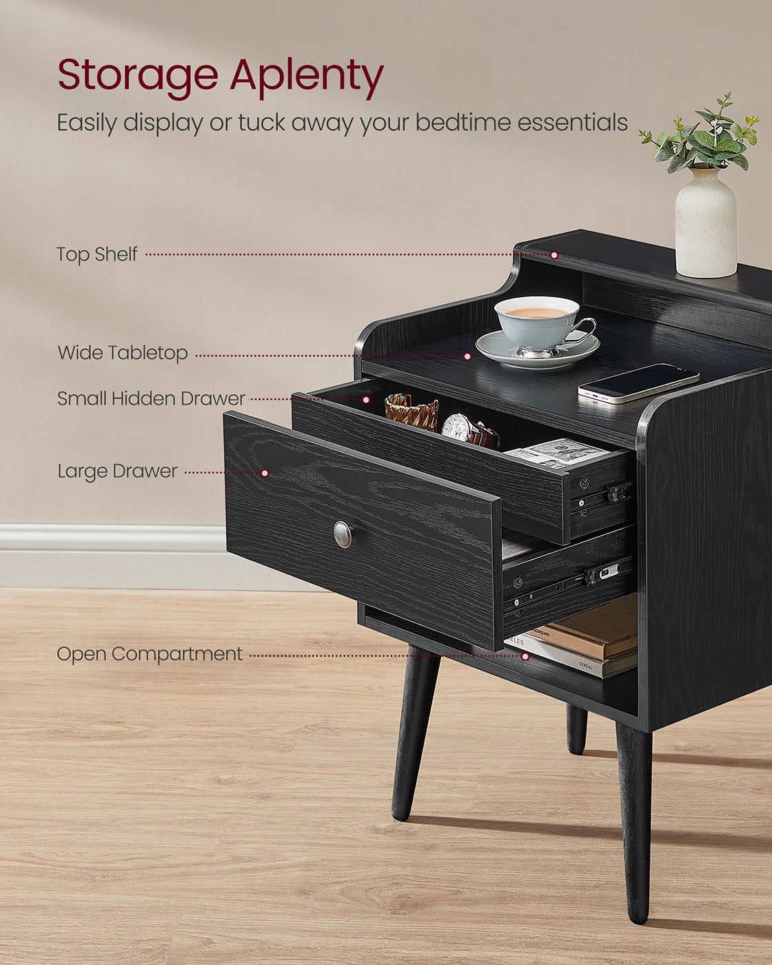 Bedside Tables With Hidden Drawers - product photo 04
