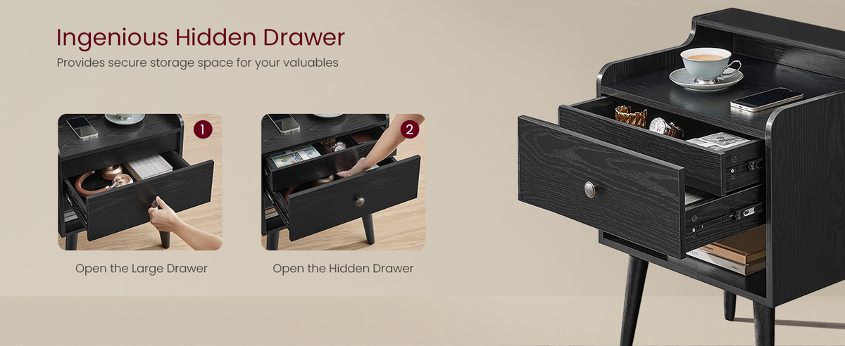 Bedside Tables With Hidden Drawers - product photo 18