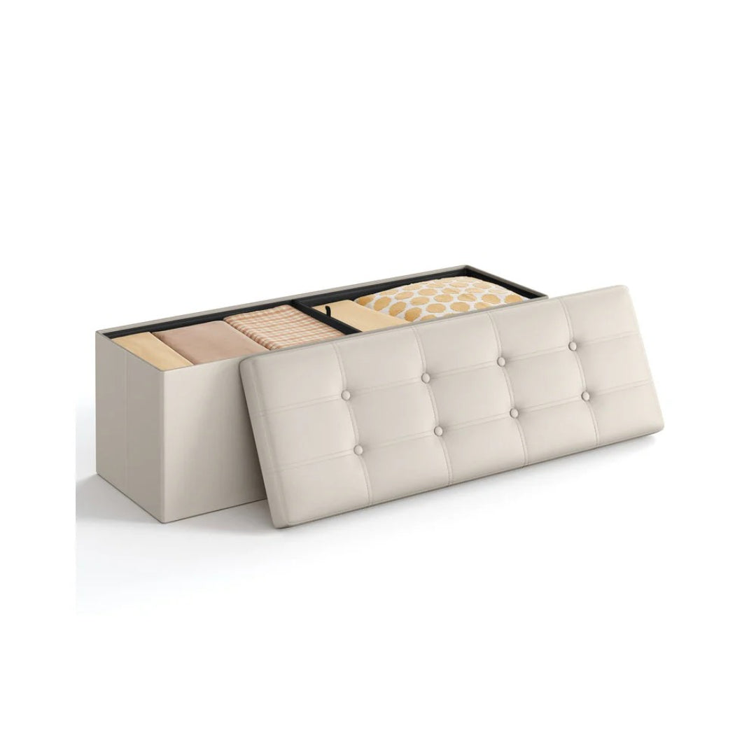 30/43 Inch Folding Storage Ottoman Bench With Lid Organizer – product view 4 | Ridgefield Furniture