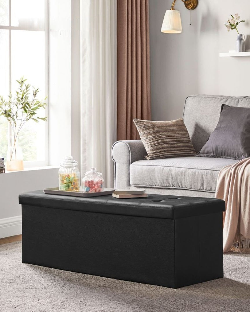 30/43 Inch Folding Storage Ottoman Bench With Lid Organizer – product view 17 | Ridgefield Furniture