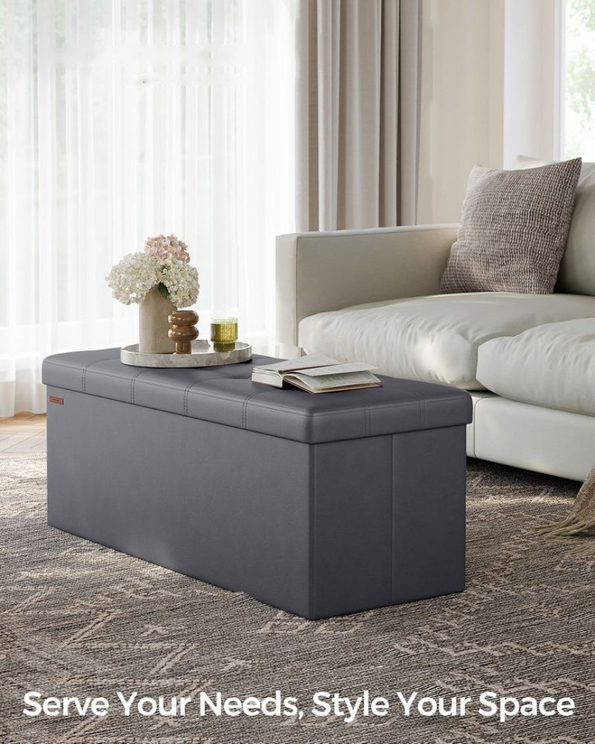 30/43 Inch Folding Storage Ottoman Bench With Lid Organizer – product view 26 | Ridgefield Furniture