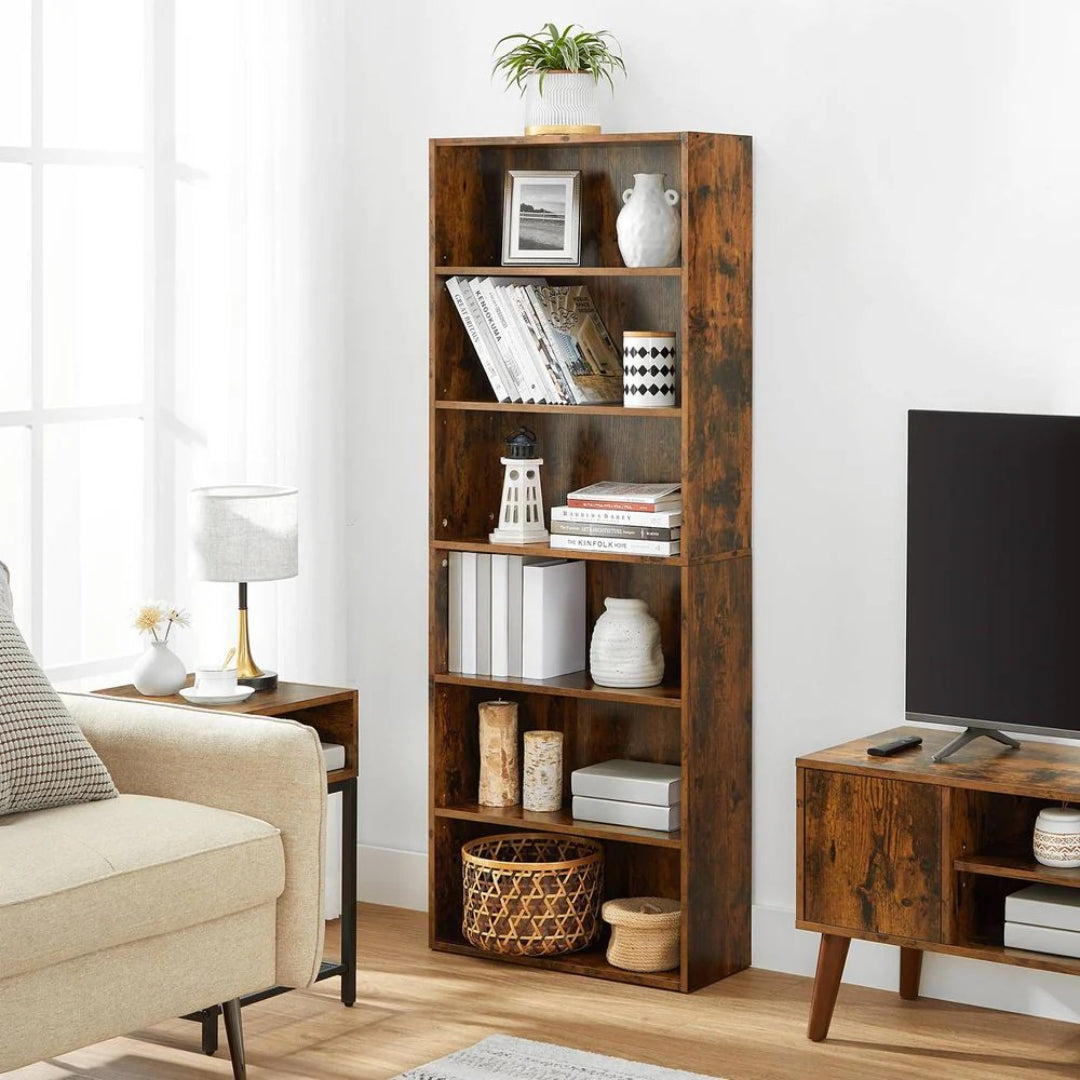 6 Tier Bookcase With Adjustable Shelves – product view 3 | Ridgefield Furniture