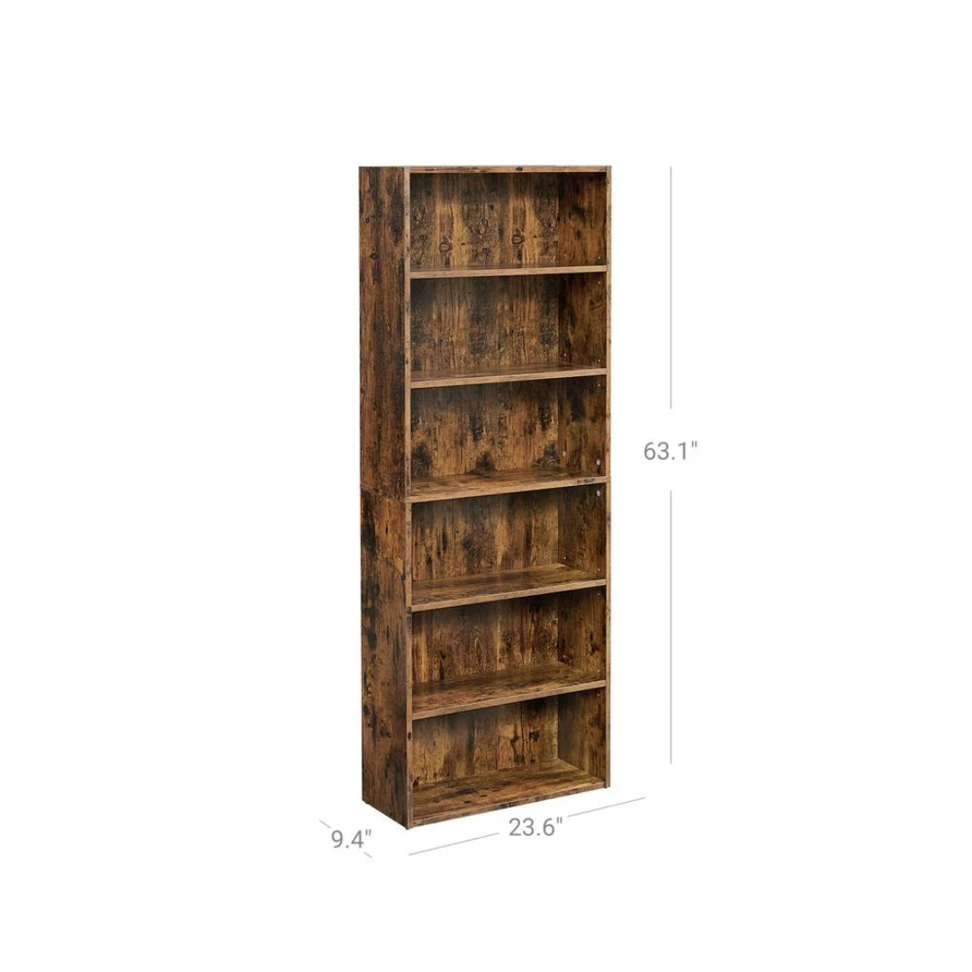 6 Tier Bookcase With Adjustable Shelves – product view 8 | Ridgefield Furniture