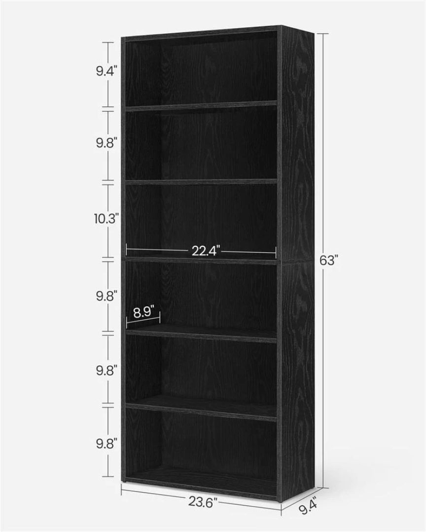 6 Tier Bookcase With Adjustable Shelves – product view 10 | Ridgefield Furniture