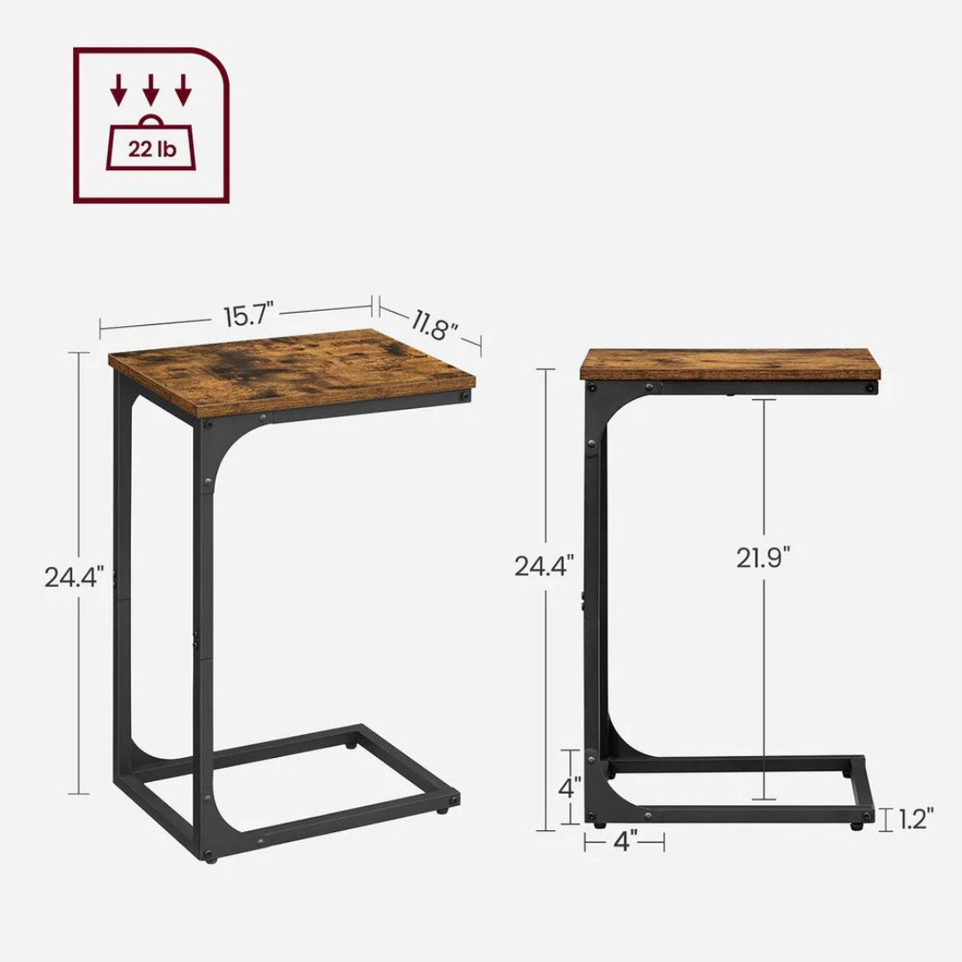 C-Shaped End Table For Sofa With Steel Frame – product view 50 | Ridgefield Furniture