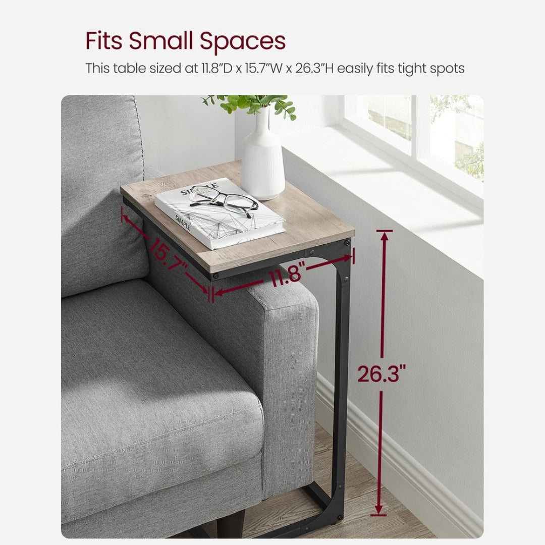 C-Shaped End Table With Metal Frame Sofa Side Table – product view 27 | Ridgefield Furniture
