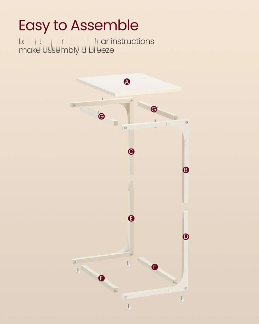 C-Shaped End Table With Metal Frame Sofa Side Table – product view 42 | Ridgefield Furniture