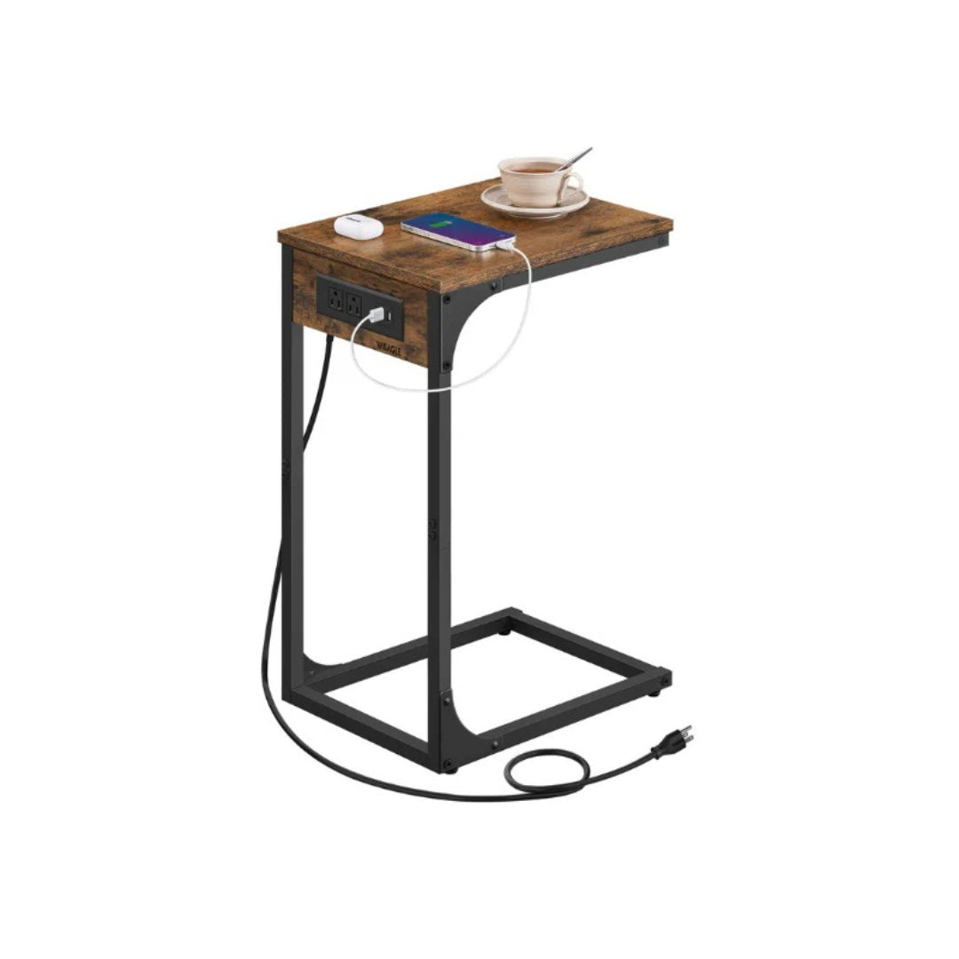 C-Shaped Side Table With Charging Station And USB Ports – product view 3 | Ridgefield Furniture