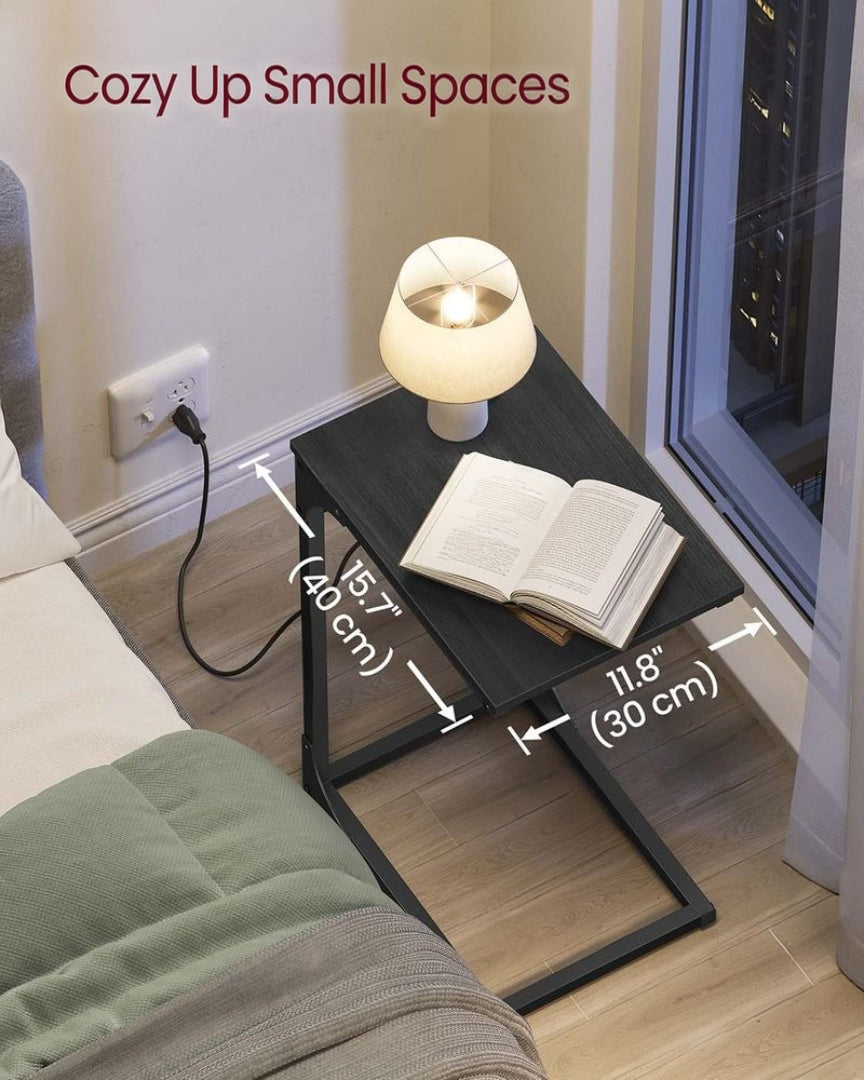C-Shaped Side Table With Charging Station And USB Ports – product view 6 | Ridgefield Furniture