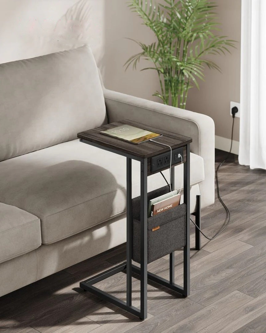 C-Shaped Side Table with Charging Station for Sofa or Bed – product view 16 | Ridgefield Furniture