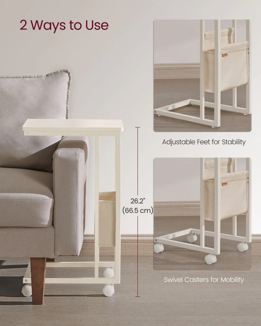 C-Shaped Side Table with Charging Station for Sofa or Bed – product view 30 | Ridgefield Furniture