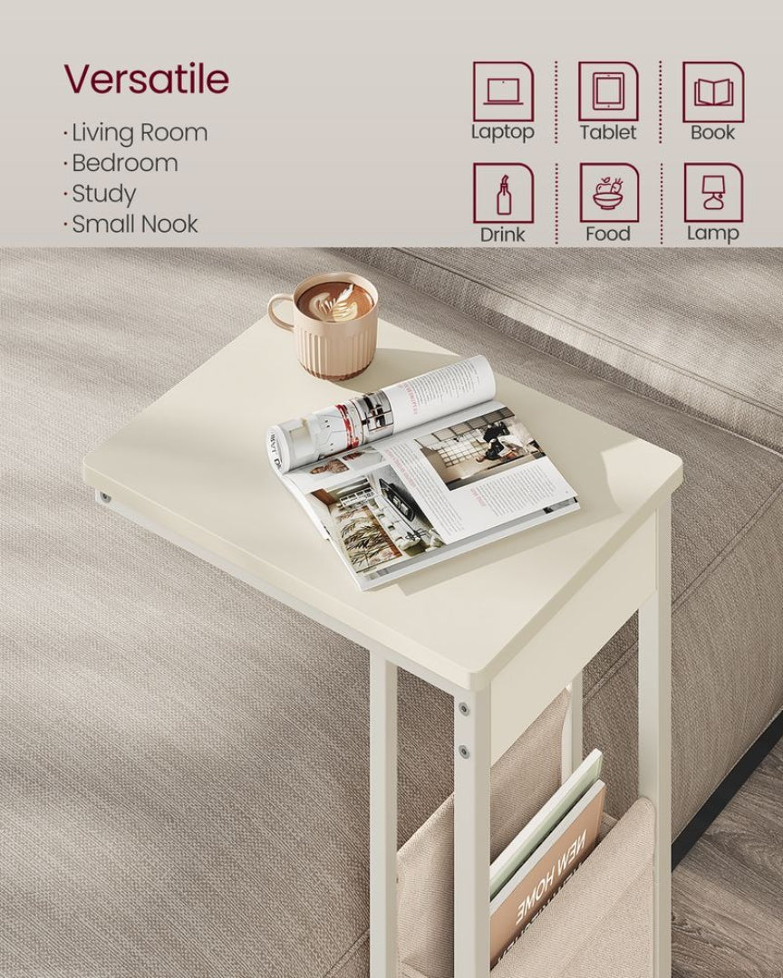 C-Shaped Side Table with Charging Station for Sofa or Bed – product view 31 | Ridgefield Furniture