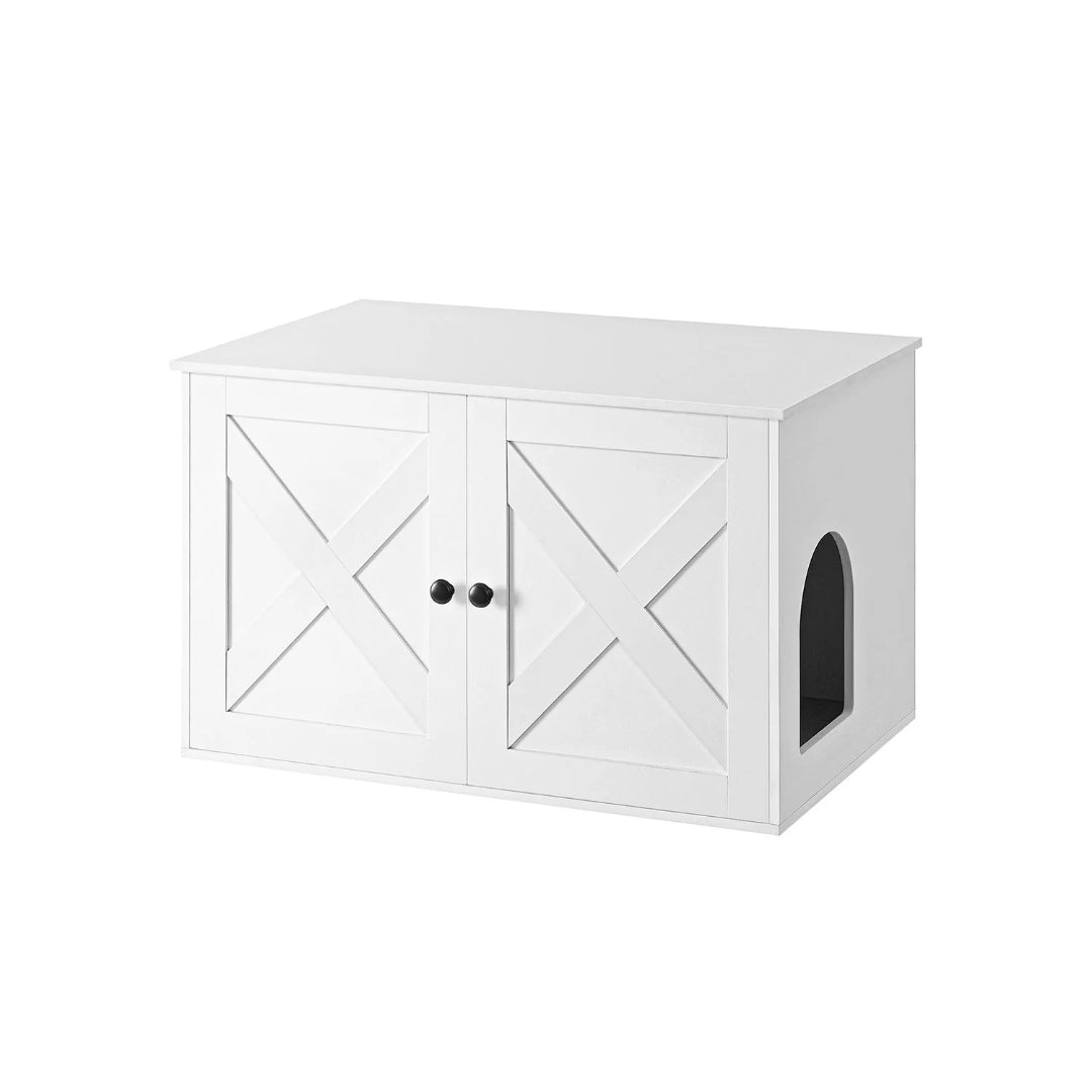 Cat Litter Box Enclosure Furniture Cabinet With Divider 31.5in Wide – product view 3 | Ridgefield Furniture