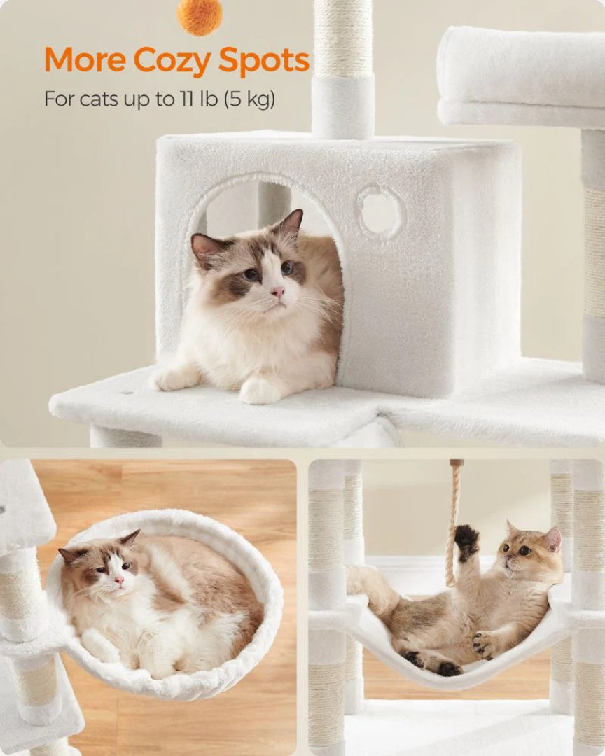 Cat Tree 66.1in Multi Level Cat Tower With Perches Caves Hammock – product view 4 | Ridgefield Furniture