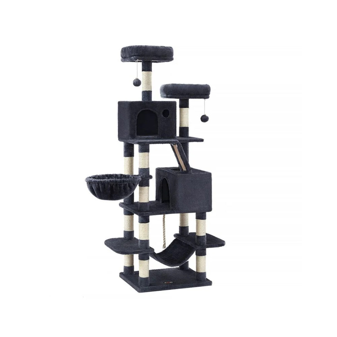 Cat Tree 66.1in Multi Level Cat Tower With Perches Caves Hammock – product view 10 | Ridgefield Furniture