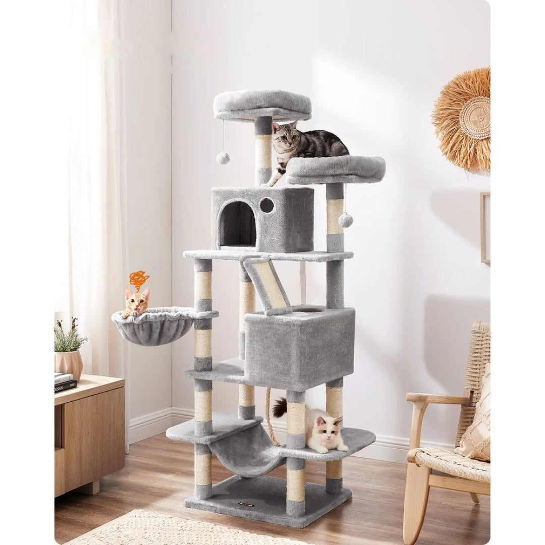Cat Tree 66.1in Multi Level Cat Tower With Perches Caves Hammock – product view 15 | Ridgefield Furniture