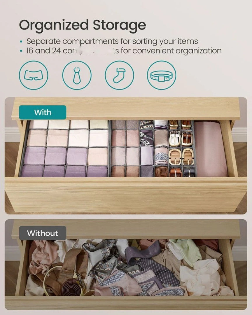 Closet Drawer Organizers Set Of 4 Or 6 For Underwear – product view 8 | Ridgefield Furniture