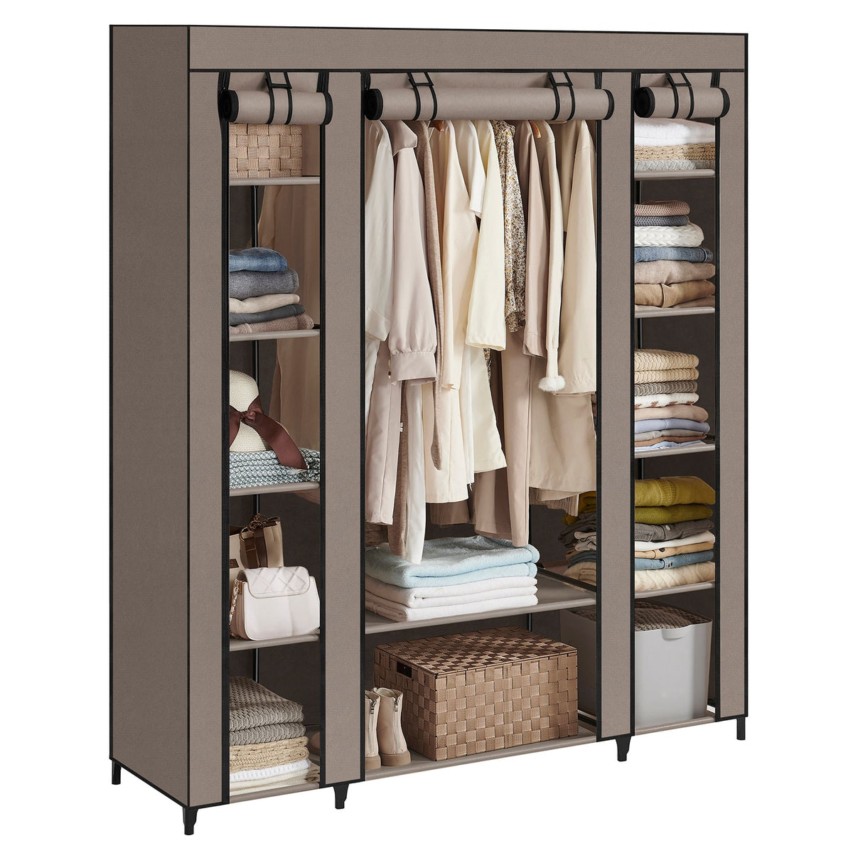 Closet Wardrobe With Non Woven Fabric Cover And Hanging Rails - product photo 44
