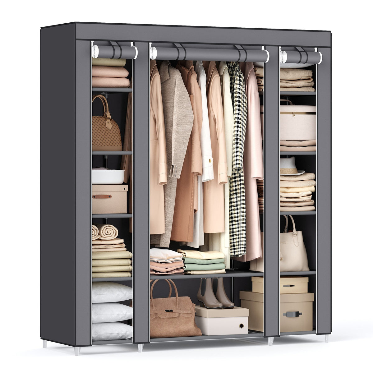 Closet Wardrobe With Non Woven Fabric Cover And Hanging Rails - product photo 45