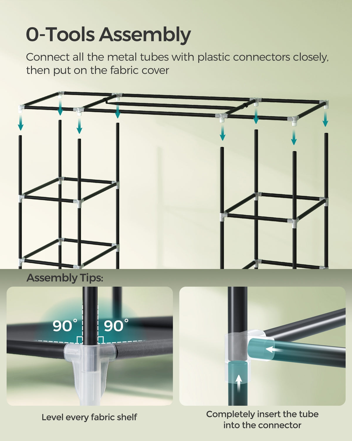 Closet Wardrobe With Non Woven Fabric Cover And Hanging Rails - product photo 49