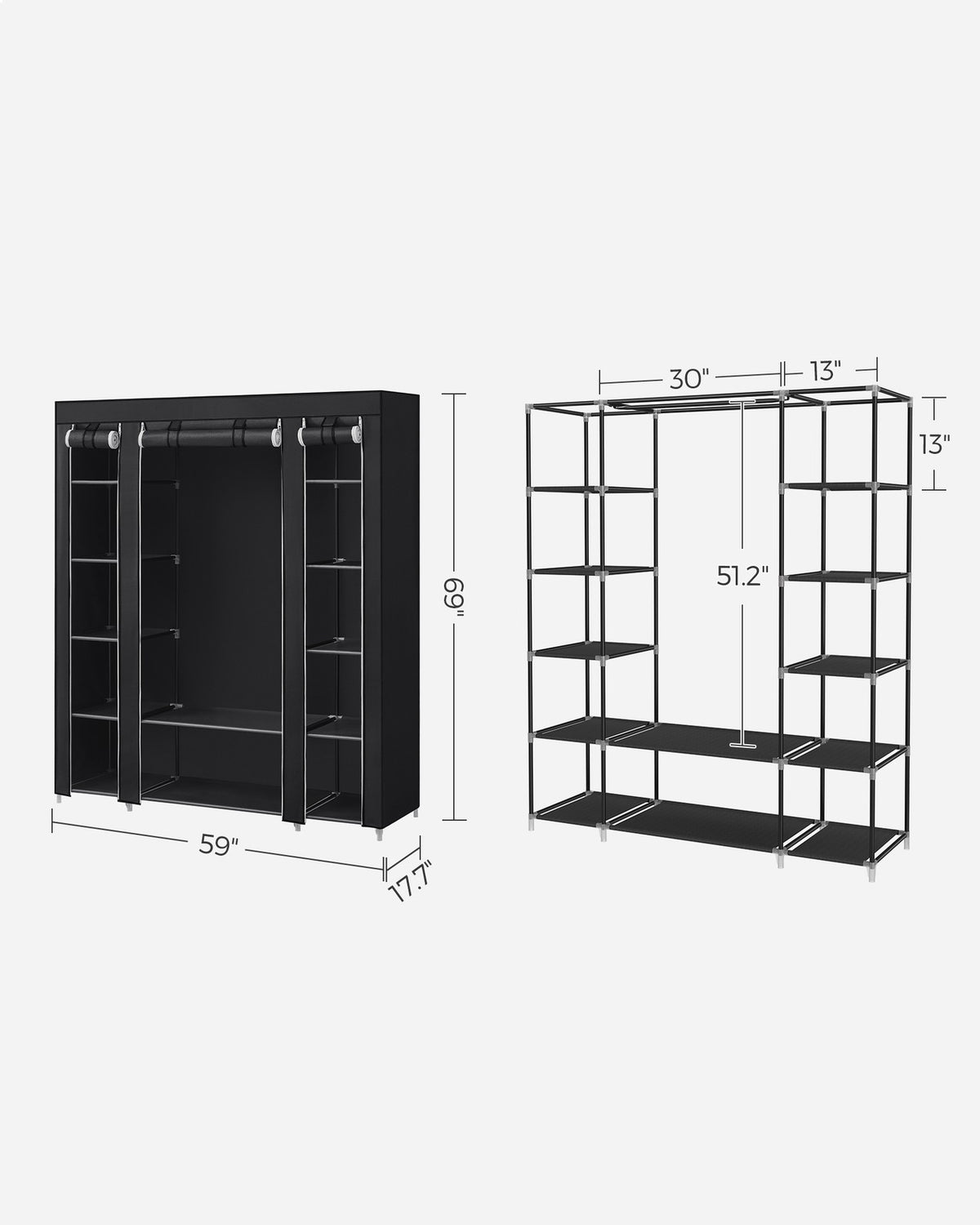Closet Wardrobe With Non-Woven Fabric Cover - product photo 07