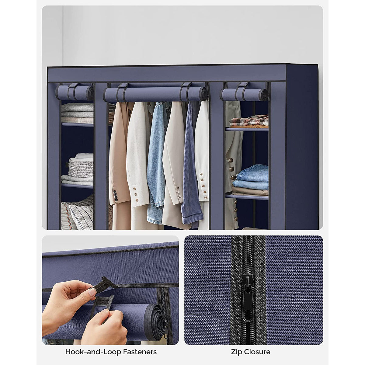 Closet Wardrobe With Non-Woven Fabric Cover - product photo 09
