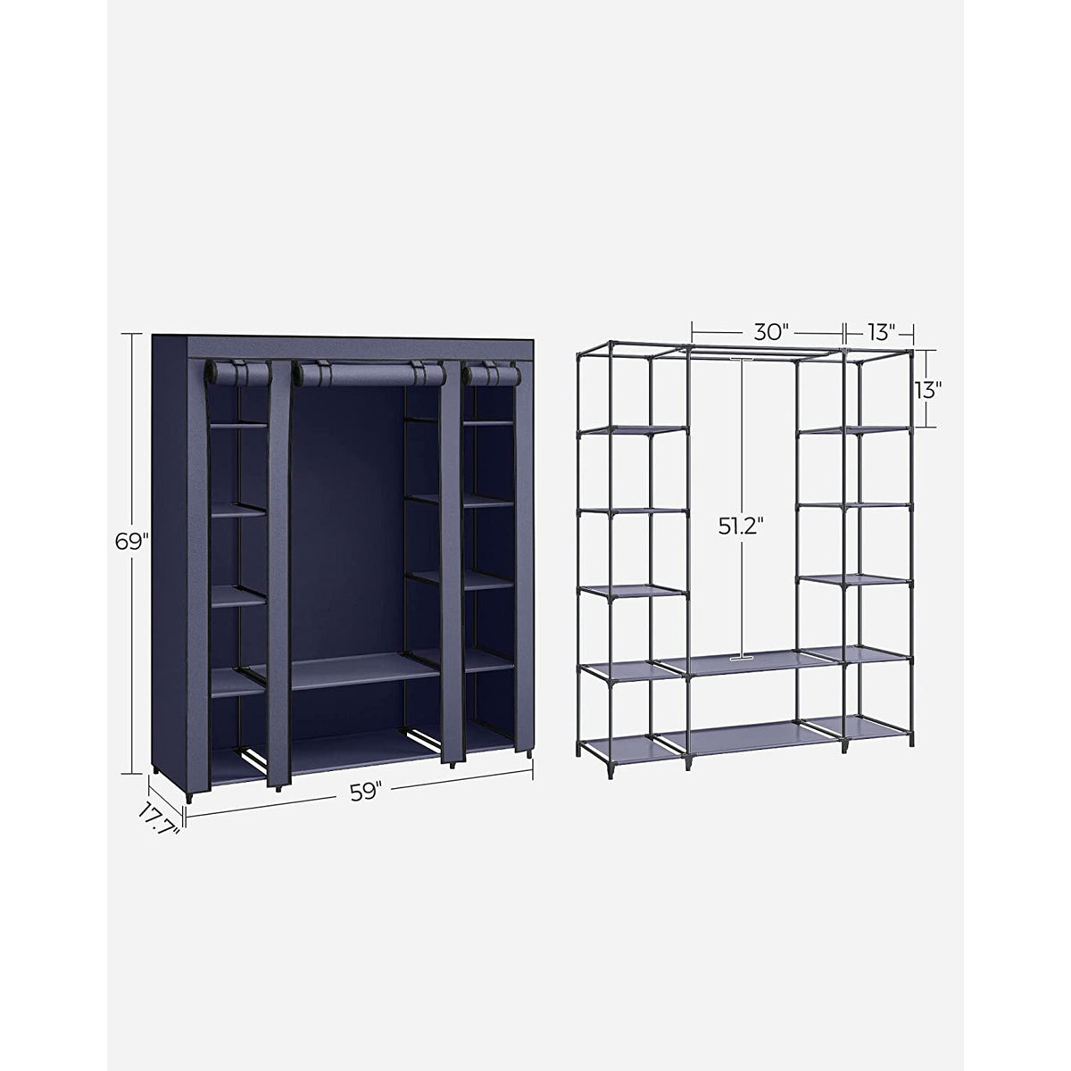 Closet Wardrobe With Non-Woven Fabric Cover - product photo 11