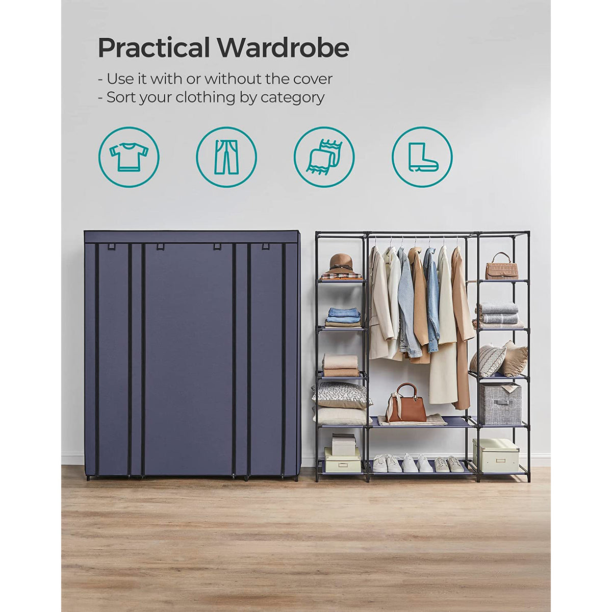 Closet Wardrobe With Non-Woven Fabric Cover - product photo 12