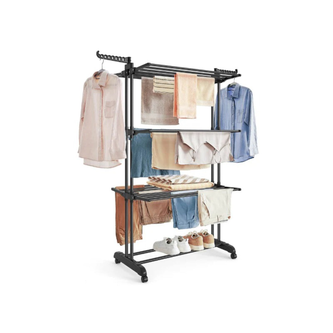 Clothes Drying Rack 4-Tier Foldable Laundry Stand 67.7in High – product view 3 | Ridgefield Furniture