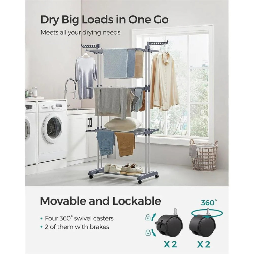 Clothes Drying Rack 4-Tier Foldable Laundry Stand 67.7in High – product view 4 | Ridgefield Furniture