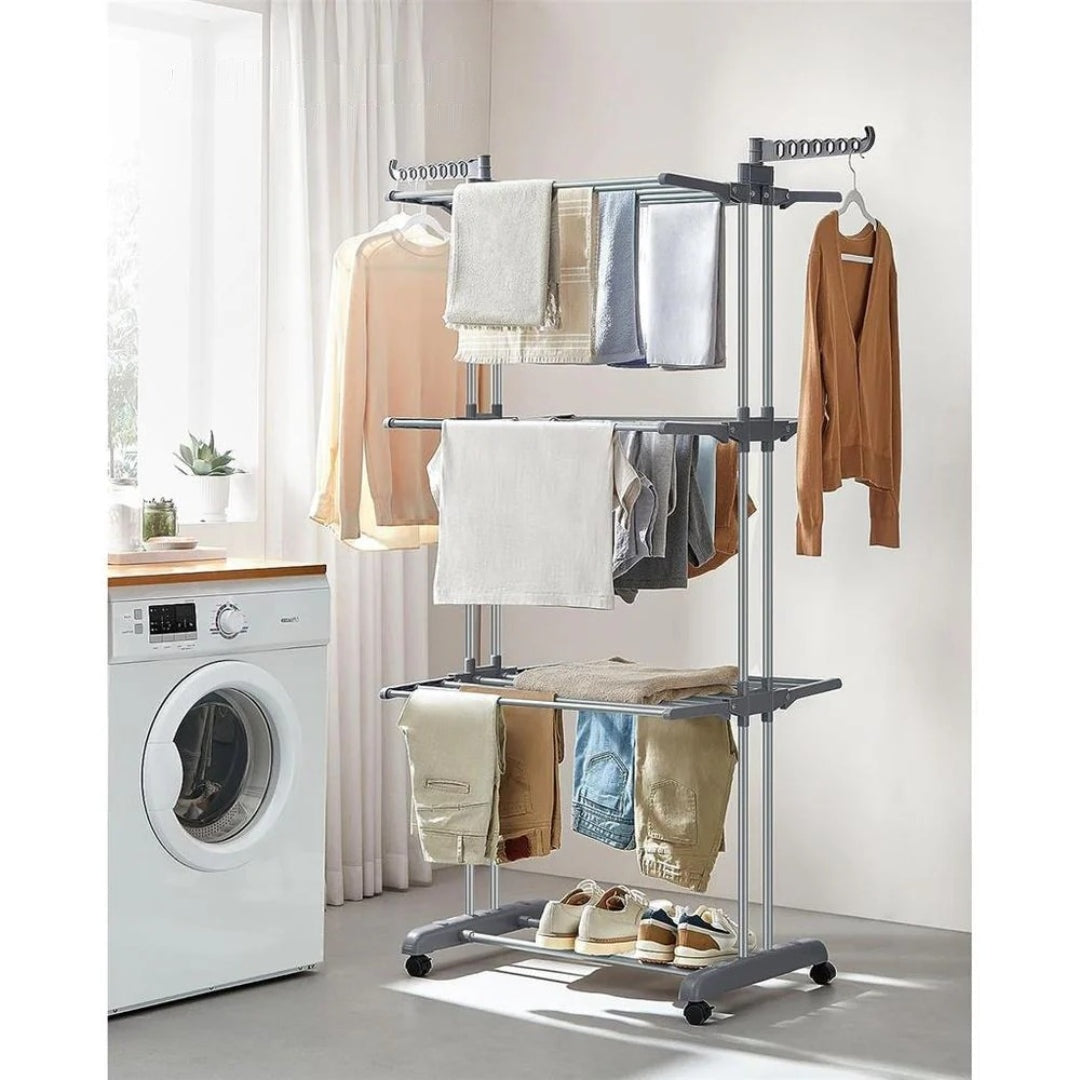Clothes Drying Rack 4-Tier Foldable Laundry Stand 67.7in High – product view 5 | Ridgefield Furniture