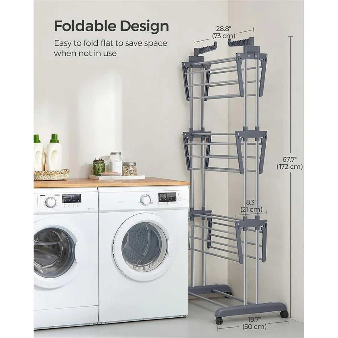 Clothes Drying Rack 4-Tier Foldable Laundry Stand 67.7in High – product view 8 | Ridgefield Furniture