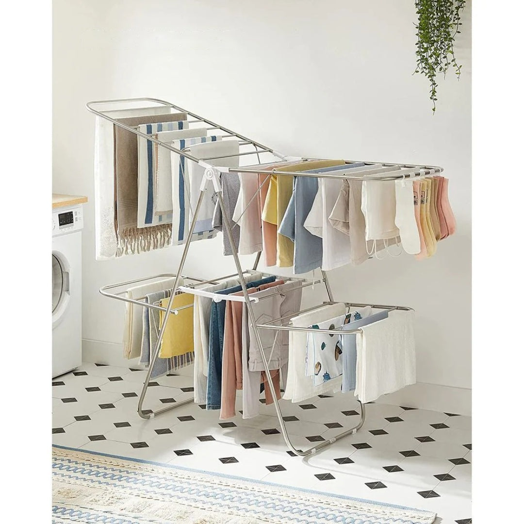 Clothes Drying Rack Foldable 2-Level With Adjustable Wings 67.3in – product view 19 | Ridgefield Furniture