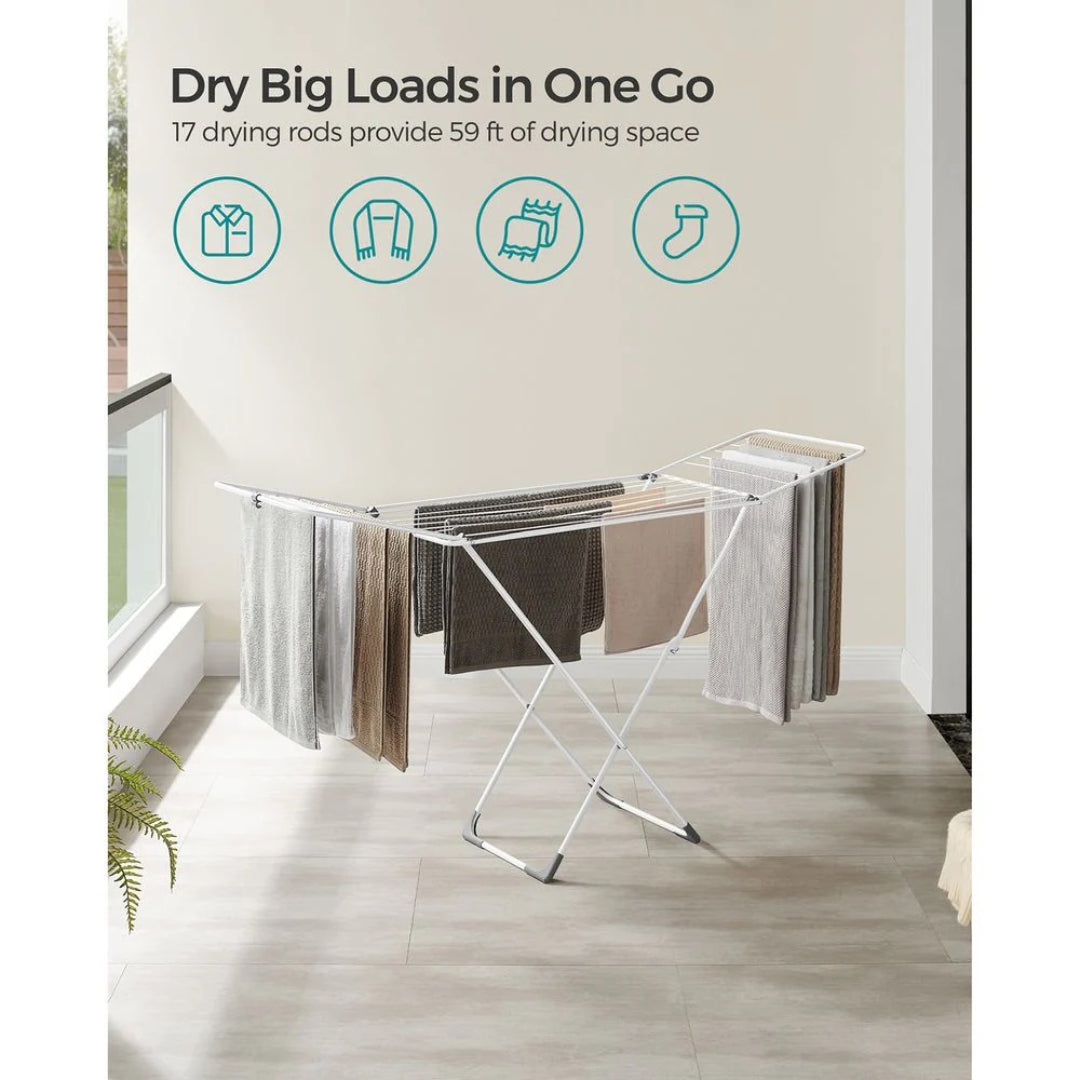 Clothes Drying Rack Foldable Gullwing Airer 71.7in Wide – product view 5 | Ridgefield Furniture