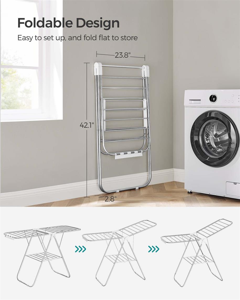 Clothes Drying Rack With Sock Clips - product photo 13