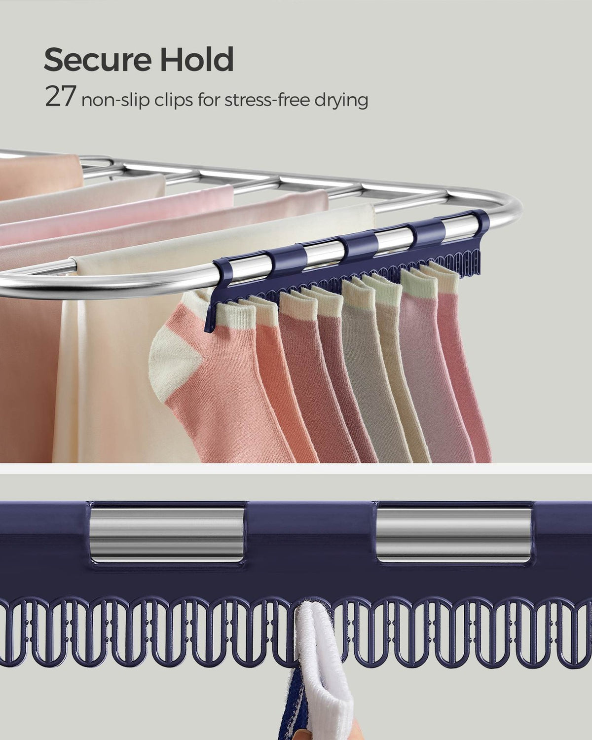 Clothes Drying Rack With Sock Clips - product photo 21
