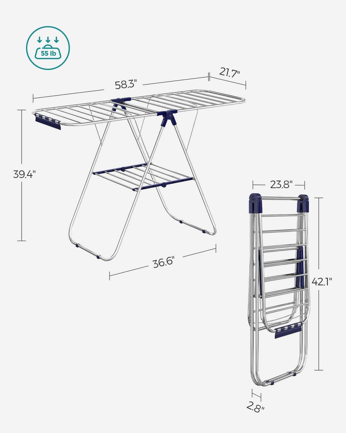 Clothes Drying Rack With Sock Clips - product photo 22