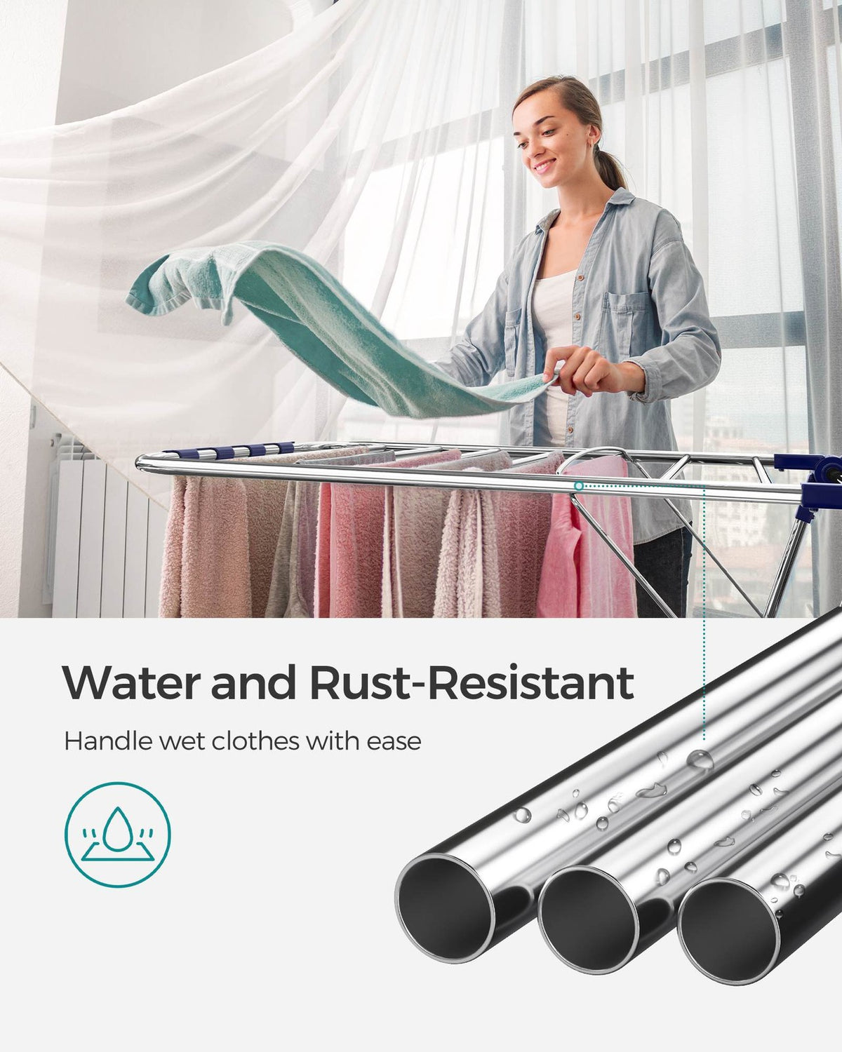 Clothes Drying Rack With Sock Clips - product photo 23