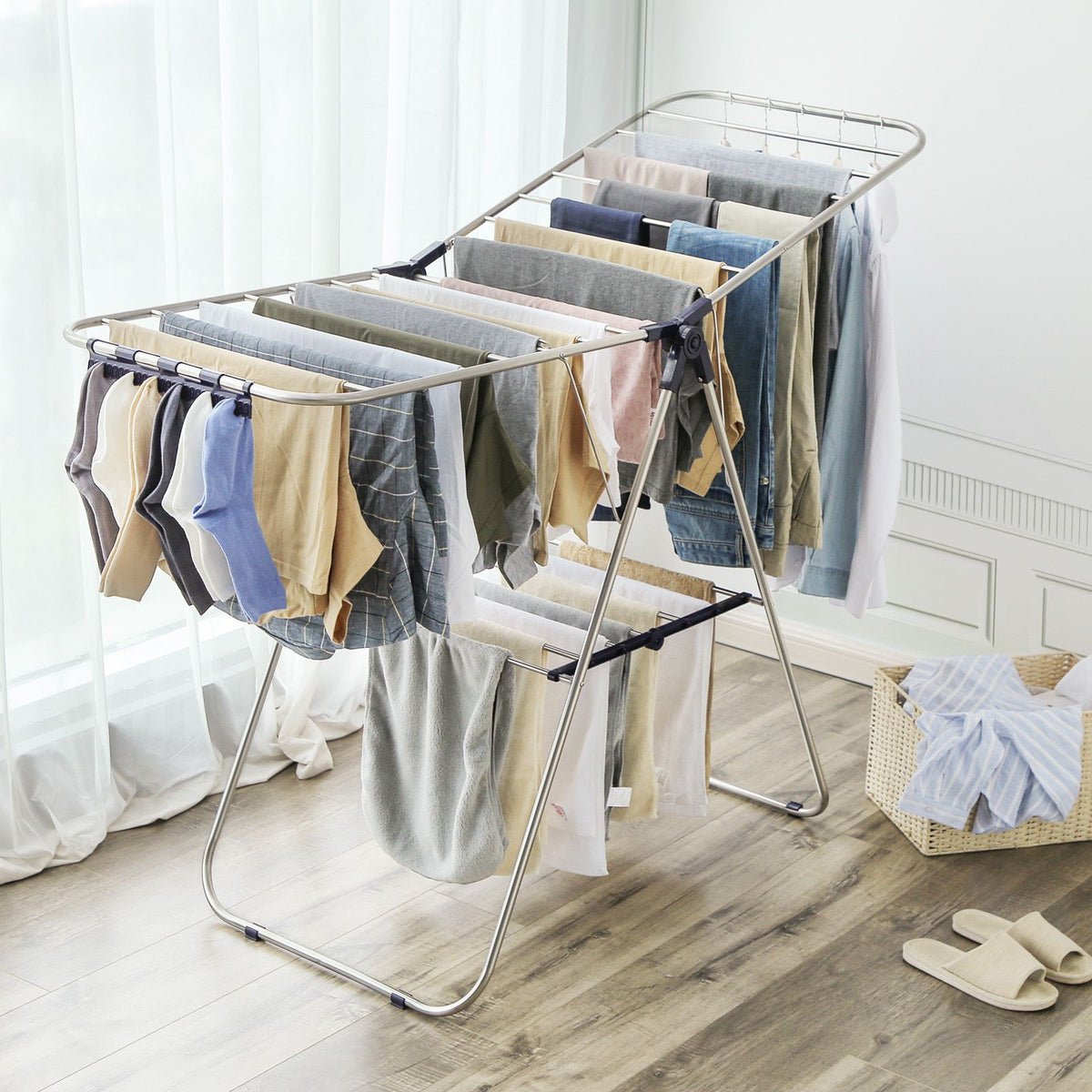 Clothes Drying Rack With Sock Clips - product photo 27