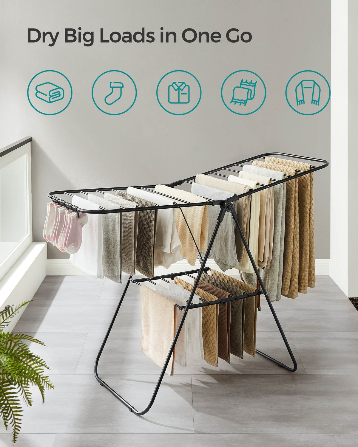 Clothes Drying Rack With Sock Clips - product photo 34