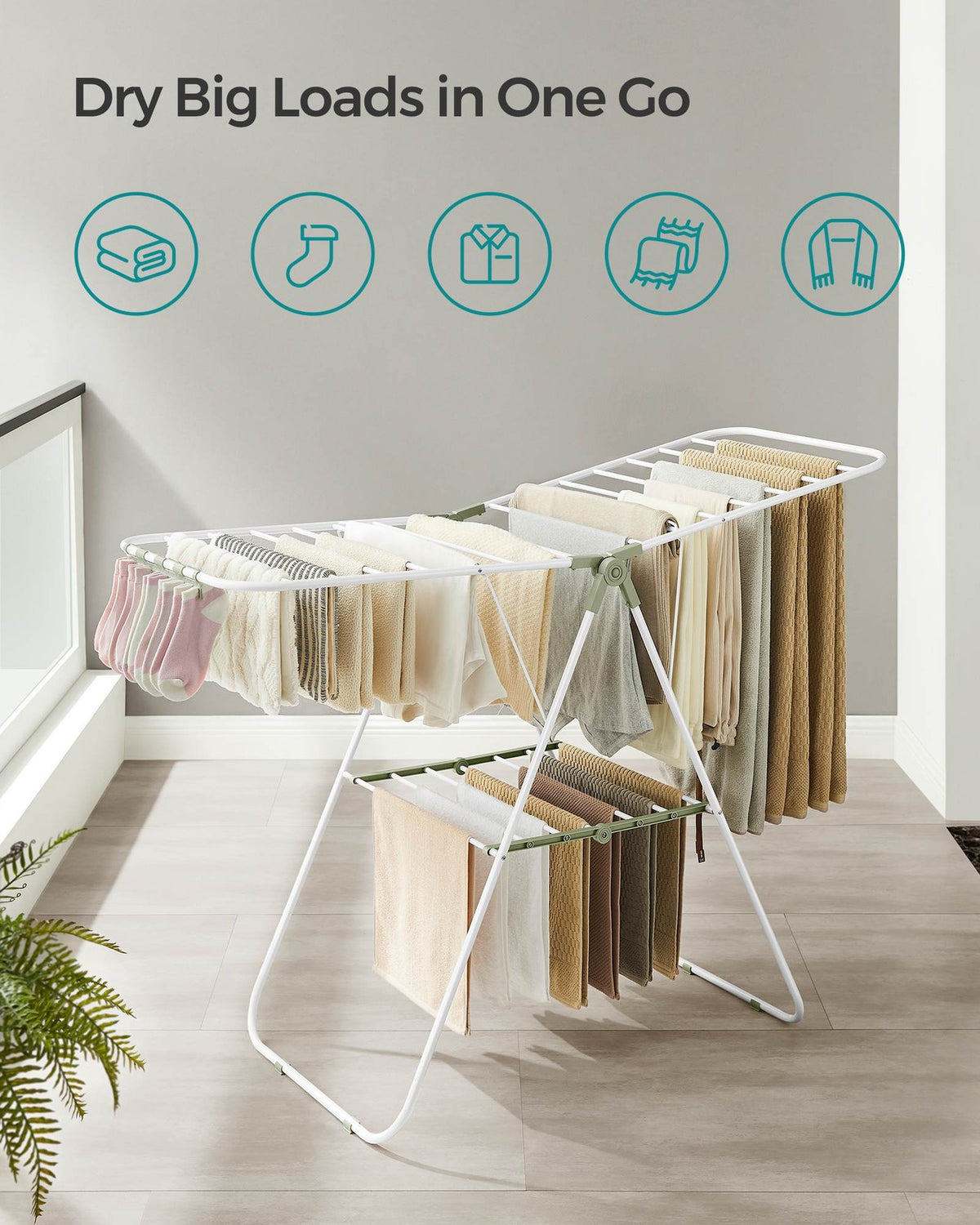Clothes Drying Rack With Sock Clips - product photo 41