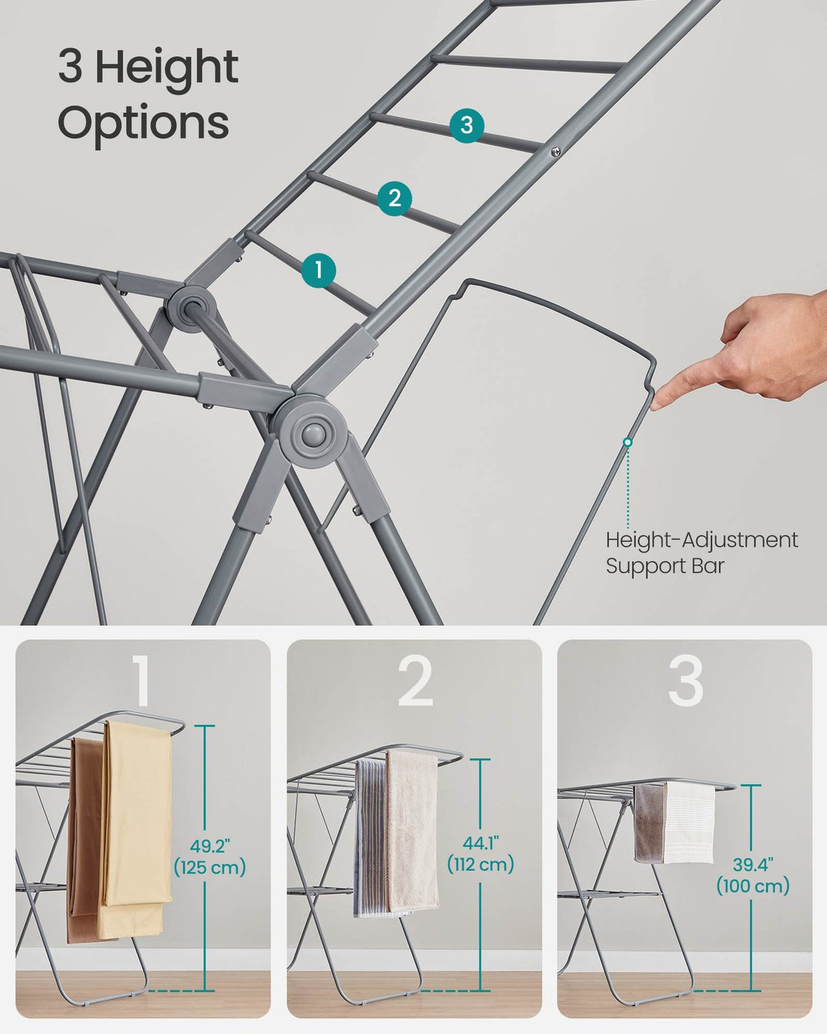 Clothes Drying Rack With Sock Clips - product photo 49