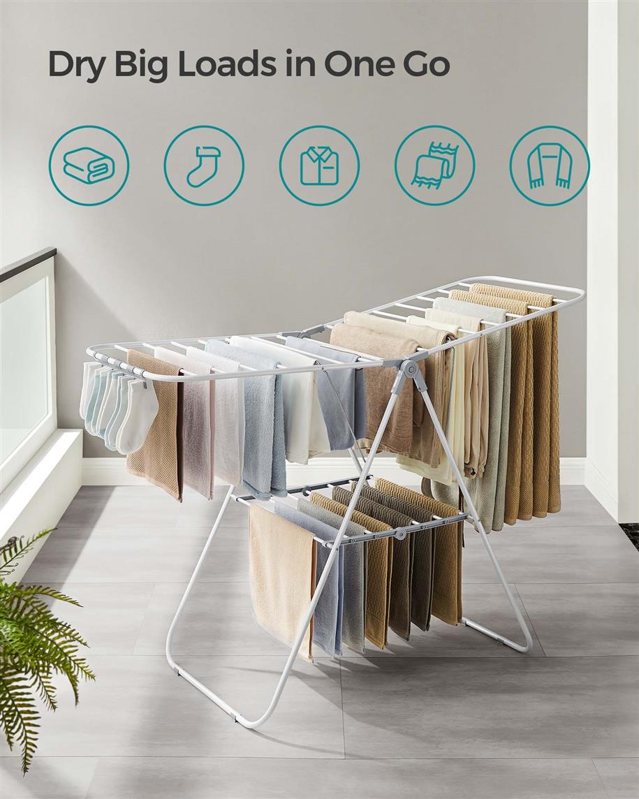 Clothes Drying Rack With Sock Clips - product photo 55